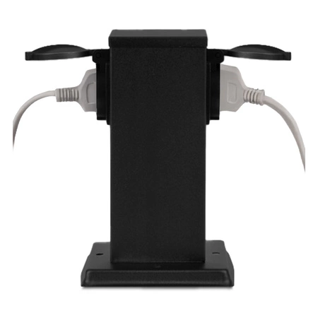 Słupek Elektryczny Ogrodowy Stojący E27 LX- 810 Czarny 22cm 2x GNIAZDO LEDLUX