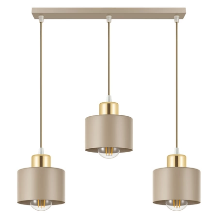 Lampa wisząca sufitowa nowoczesna 3xE27 ZŁOTA beżowa GLAMOUR nowoczesna LX-1035
