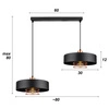 Lampa Wisząca LX- 1105 Czarna + Miedź 2x E27 LEDLUX