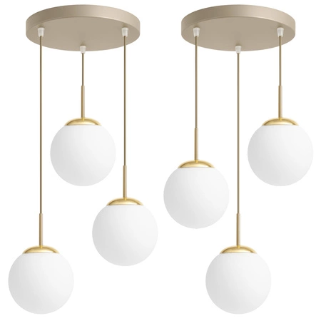 Lampa wisząca sufitowa szklane kule 4xE27 ZŁOTA beżowa GLAMOUR nowoczesna LX1424