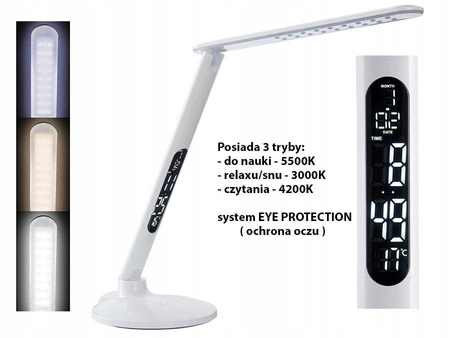 Lampka Biurkowa Nocna LED LX- 1709 LCD 10W 3000K- 6000K LEDLUX