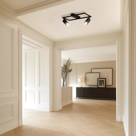 LAMPA SUFITOWA 2xGU10 czarna regulowana SPOT oprawa halogenowa natynkowaOPN-007 2x GU10 BLACK