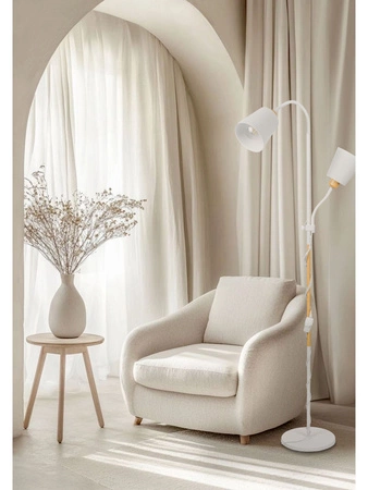 Lampa Podłogowa stojąca 2xE27 nowoczesna Regulowana do salonu Loft LPD-005 WHITE E27 LEDLUX