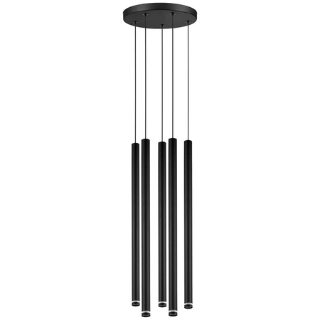 Lampa Sufitowa Wisząca Plafon Żyrandol Tuba Sopel Czarna 5x G9 Modern LX-1171 LEDLUX