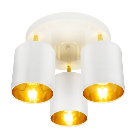 Lampa Sufitowa LX- 1381 Biała + Złoto 3x E27 LEDLUX