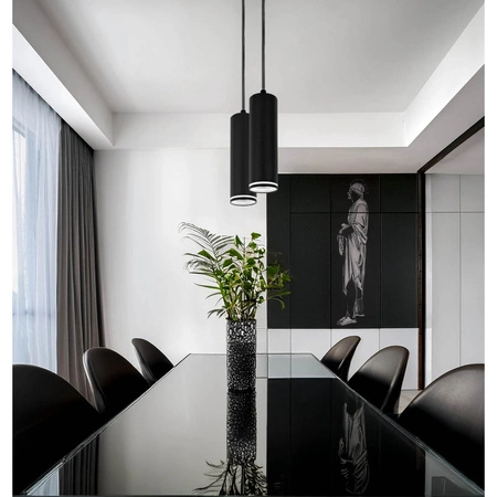 Zestaw Szyna Oświetleniowa Listwa 1m Czarna + 3x Reflektor Szynowy LampaTuba Czarny+ Pasek LEDLUX