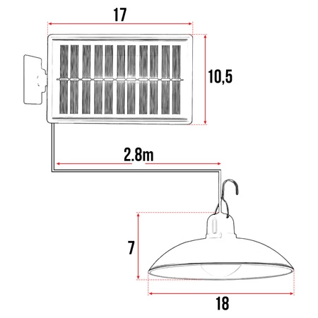 Lampa Solarna Ogrodowa LED Wisząca Zewnętrzna Czujnik Zmierzchu Pilot LSOL-047 LEDLUX