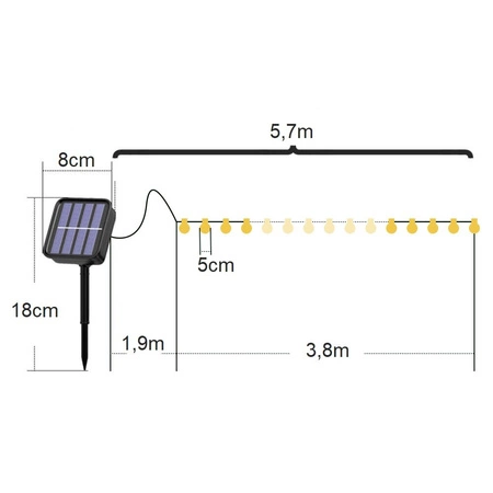 Girlanda Lampa Solarna Świetlna Ogrodowa LSOL-013 LEDLUX