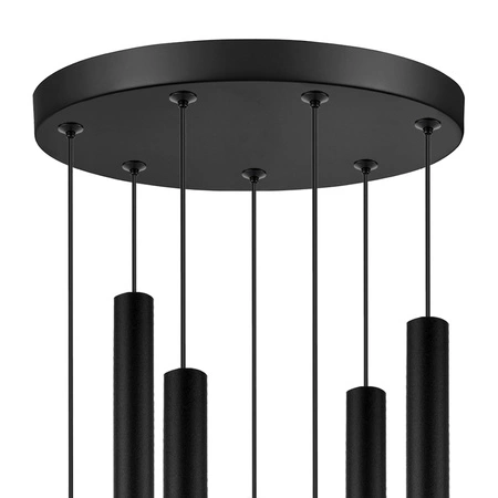 Lampa Sufitowa Wisząca Plafon Żyrandol Tuba Sopel Czarna 7x G9 Modern LX-1175 LEDLUX