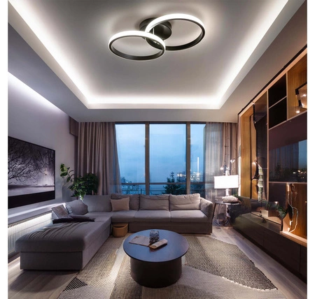 Lampa Sufitowa Wisząca LED Dwa Koła LX- 935 22W Czarna 3000-6000K LEDLUX