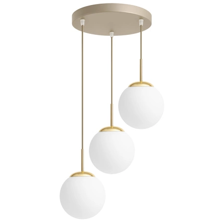 Lampa wisząca sufitowa szklane kule 4xE27 ZŁOTA beżowa GLAMOUR nowoczesna LX1424