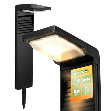 6x Lampa Solarna LED SŁUPEK OGRODOWY WBIJANY Czarny LSOL-033 LEDLUX