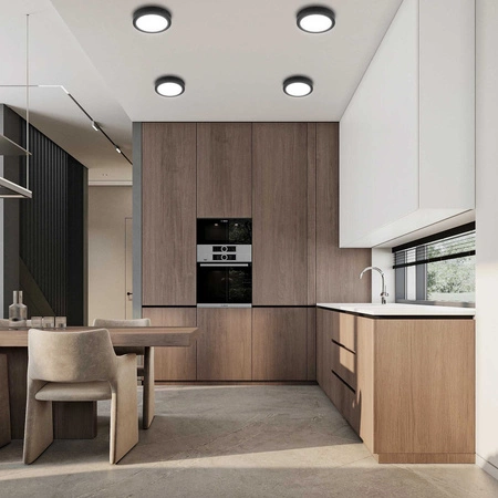 Panel LED natynkowy 24W NW czarny 22,5cm Plafon lampa sufitowa koło LEDLUX