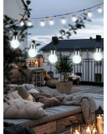 Lampa Solarna LED Ogrodowa Dekoracyjna Kula IP44 Latarenka Szklana Kula LSOL-014 LEDLUX