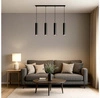 Lampa Sufitowa Wisząca Żyrandol Plafon Tuba Tuby metalowa Czarna LED GU10 LX-1350 Czarna 4x GU10 LEDLUX