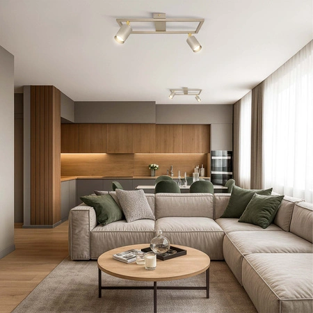 Lampa Sufitowa Plafon Ramka Kaszmir Ecru Beżowa 2x Gu10 do Pokoju Sypialni OPN-007 2x GU10 BEIGE