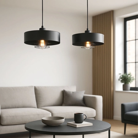 Lampa Wisząca LX- 1105 Czarna 2x E27 LEDLUX