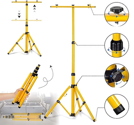 Zestaw 2x Naświetlacz Halogen LED 100W biała zimna + Statyw Stojak Podwójny LEDLUX