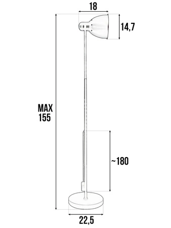 Lampa Podłogowa Biała Regulowana, Klosz E27 na Elastycznym Ramieniu LPD-002 E27 LEDLUX