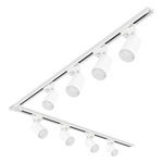 Zestaw Szyna Oświetleniowa Listwa 1m+ 2m Biała + 8x Reflektor Szynowy Spot Biały + Łącznik Biały Typ L LEDLUX