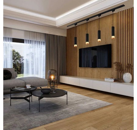 Lampa sufitowa Reflektor Szynowy LED GU10 Tuba Czarny Złoty Szynoprzewód LX- 8471 LEDLUX