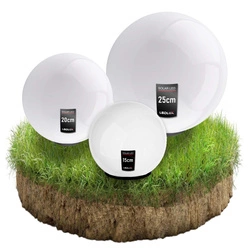 Zestaw LAMPA SOLARNA OGRODOWA BIAŁA KULA LED WBIJANA 15/20/25 LEDLUX