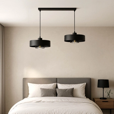 Lampa Wisząca LX- 1105 Czarna 2x E27 LEDLUX