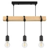 Lampa Wiszaca LX- 1320 Czarna + Drewno 3x E27 LEDLUX