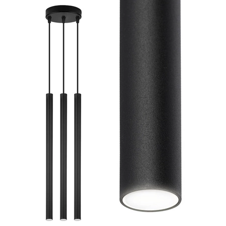 Lampa Sufitowa Wisząca Plafon Żyrandol Tuba Sopel Czarna 3x G9 Modern LX-1144 LEDLUX