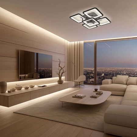 Lampa Sufitowa LED Wisząca nowoczesna żyrandol plafon 81W CCT RGB Remote pilot LX961