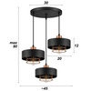 Lampa Wisząca LX- 1185 Czarna + Miedź 3x E27 LEDLUX