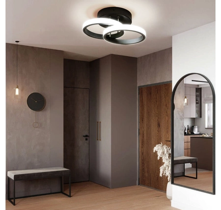 Lampa Sufitowa Wisząca LED Dwa Koła LX- 937 18W Czarna 4000K LEDLUX