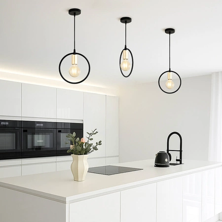 Lampa Wisząca LX-1360 Czarna+ Złoto 1x E27 LEDLUX