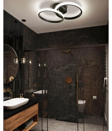 Lampa Sufitowa Wisząca LED Dwa Koła LX- 935 22W Czarna 3000-6000K LEDLUX