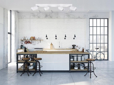 Zestaw Oprawa Sufitowa Natynkowa Reflektor Listwa LX- 8360-4 Biała + 4x Żarówka GU10 5,5W biała zimna LEDLUX