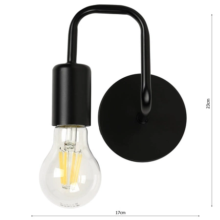 Kinkiet Lampa Ścienna LX- 1323 Czarna 1x E27 LEDLUX