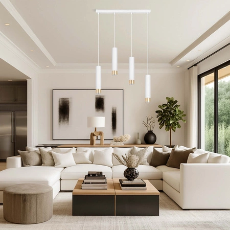 Lampa Wisząca LX-1415 Biała + Złoto 4x GU10 LEDLUX