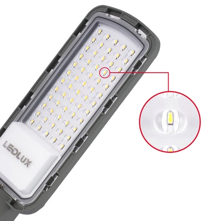 Lampa uliczna latarnia LED przemysłowa hermetyczna 100W szara IP65 10000lm LEDLUX