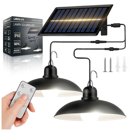 Lampa Solarna Ogrodowa LED Wisząca Zewnętrzna Czujnik Zmierzchu Pilot LSOL-066 LEDLUX