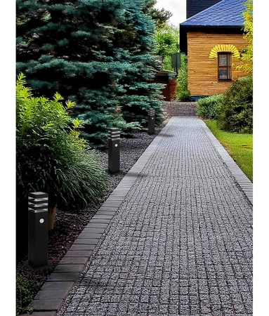 Lampa Ogrodowa Stojąca Słupek E27 LX-910 BLACK 60cm PIR LEDLUX