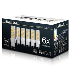 6x Żarówka LED G9 10W = 85W 970lm 6000K biała zimna LEDLUX