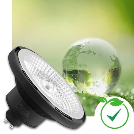 Żarówka LED GU10 ES111 AR111 BLACK 15W = 140W 1150lm 45 stopni 3000K biała ciepła LEDLUX