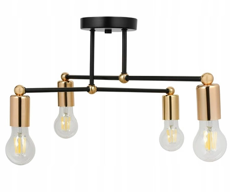 Lampa Sufitowa LX- 1118 Czarna + Złoto 4x E27 LEDLUX