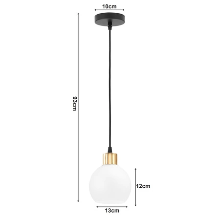 Lampa Wisząca LX-1349 Czarna + Złota 1x E27 LEDLUX