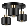 Lampa Sufitowa LX- 1020 Czarna + Złoto 3x E27 LEDLUX