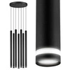 Lampa Sufitowa Wisząca Plafon Żyrandol Tuba Sopel Czarna 7x G9 Modern LX-1175 LEDLUX