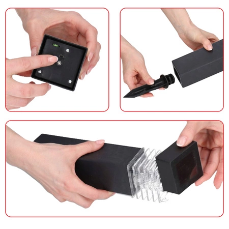 Lampa Solarna LED SŁUPEK OGRODOWY Czarny WBIJANY Ozdobny PREMIUM LSOL-003 LEDLUX