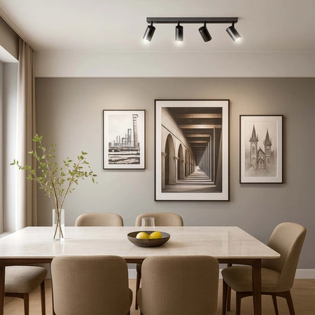 LAMPA SUFITOWA 4xGU10 czarna regulowana SPOT oprawa halogenowa natynkowa OPN-004 4x GU10 BLACK