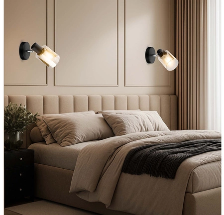 Lampa Sufitowa Wisząca Kinkiet 2w1 Szklana Nowoczesna do Salonu E27 Czarna LX-1093 LEDLUX