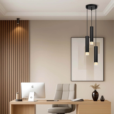 Lampa Wisząca LX-1414 Czarna + Złoto 3x GU10 LEDLUX